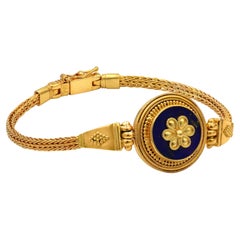 Dimos Neoklassizistisches Armband, 22 Karat Gold Lapislazuli