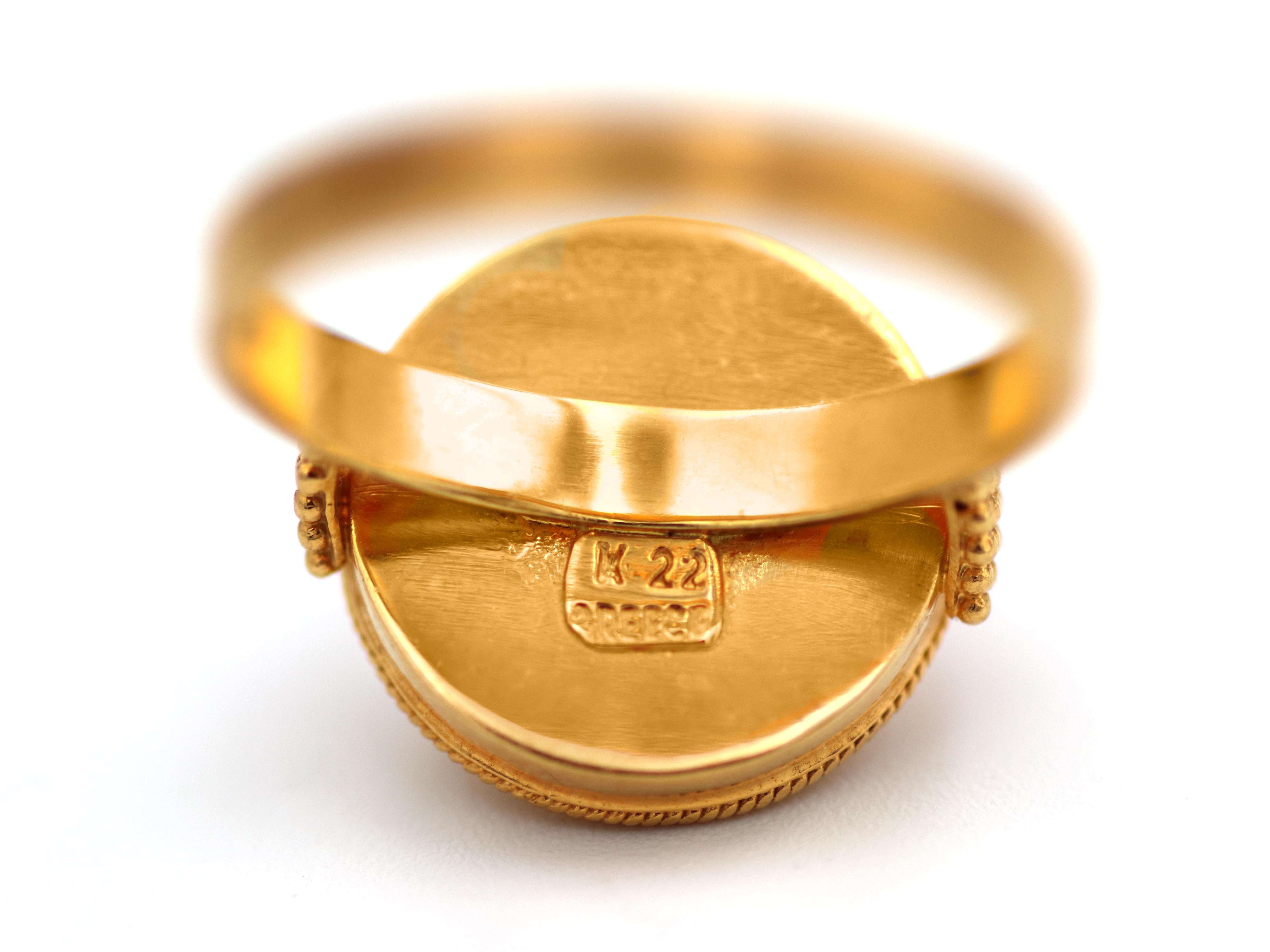 Neoklassizistischer Dimos 22k Gold Lapislazuli-Ring im Zustand „Neu“ im Angebot in Athens, GR