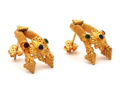 Dimos 22k Gold Museum Copy Cocktail Pyramids Earrings