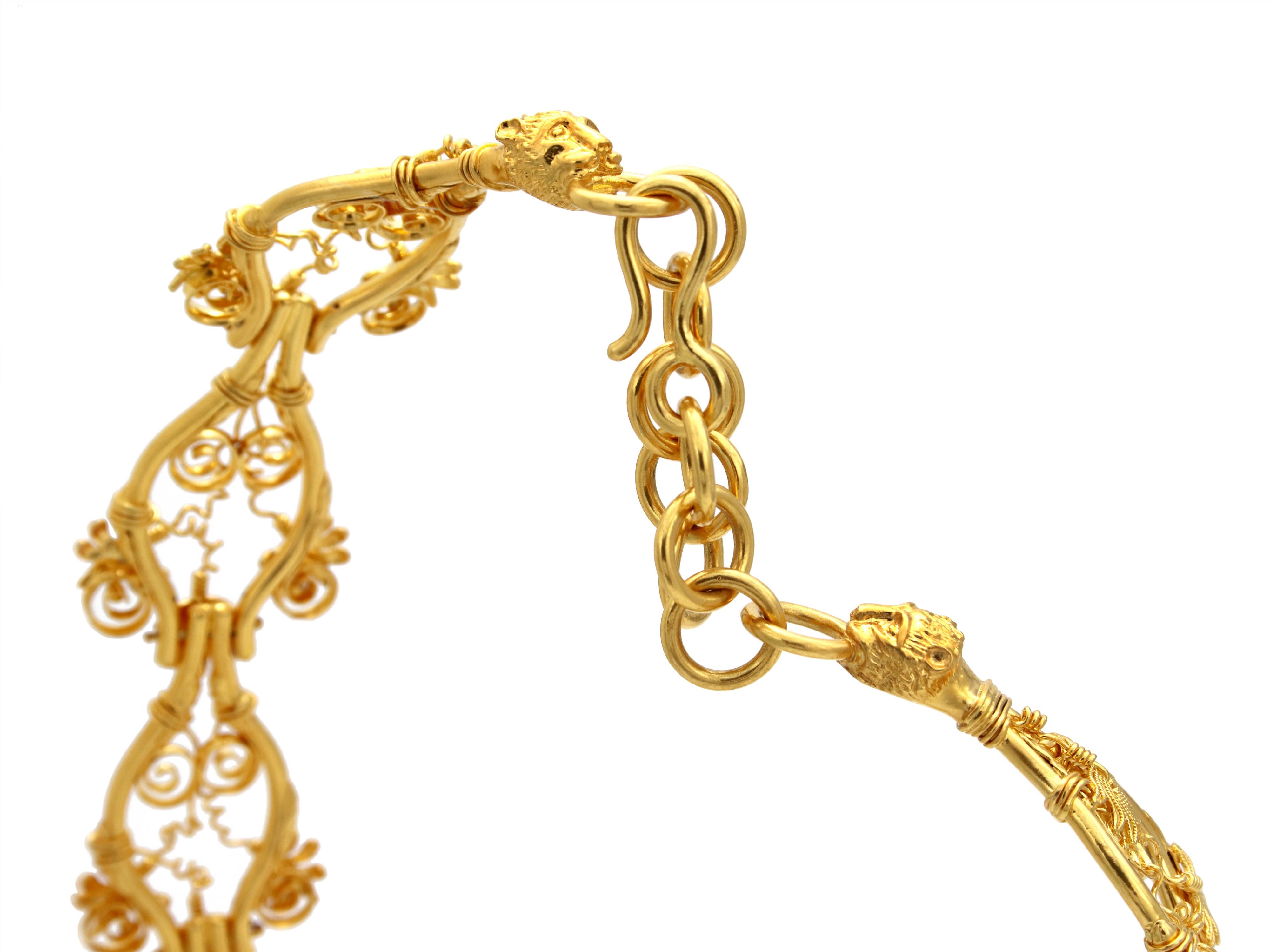 Dimos Collier « Eros » en or 22 carats, copie de musée du dieu de l'amour en vente 3