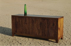 Dimple Cabinet by Peter Glassford. Parota Hardwood and Brass Hardware.