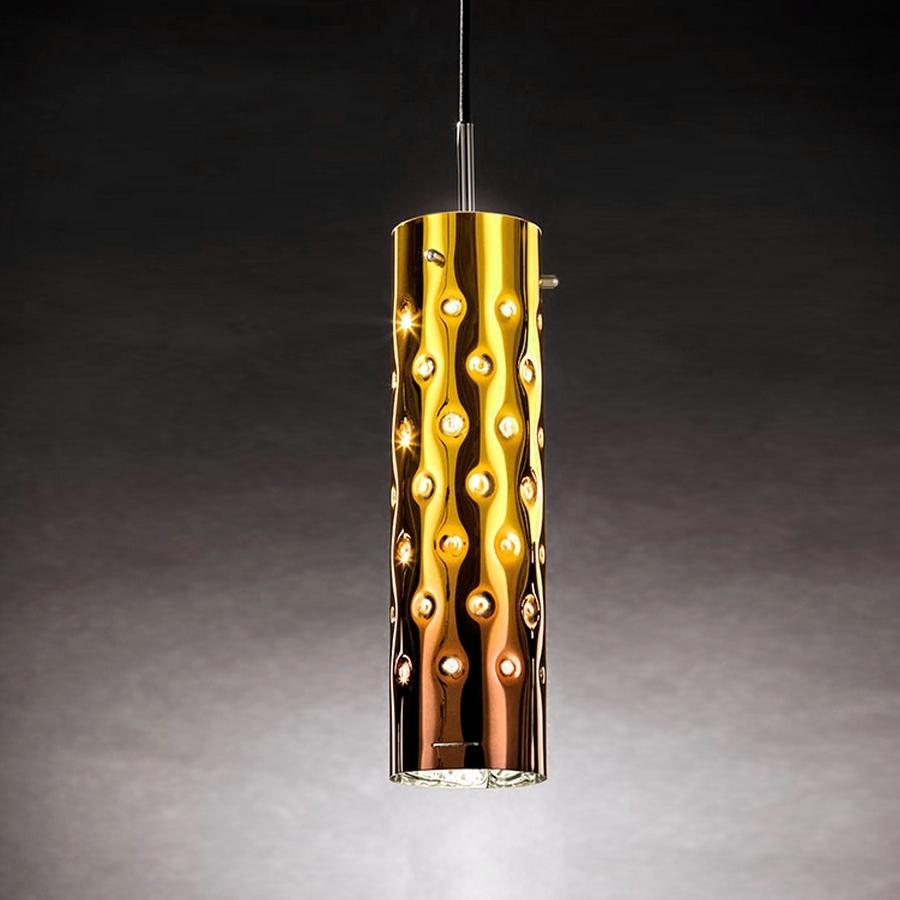 Modern In Stock in Los Angeles, Dimple Gold Suspension Lamp, Made in Italy