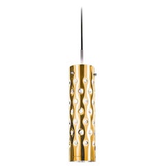 In Stock in Los Angeles, Dimple Gold Suspension Lamp, Made in Italy