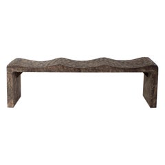 Dimple Pattern Rainbow Arch Wood Bench