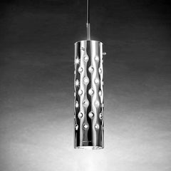 In Stock in Los Angeles, Dimple Silver Suspension Lamp, Made in Italy