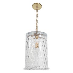 Dimpled Cylindrical Glass Pendant Fixture