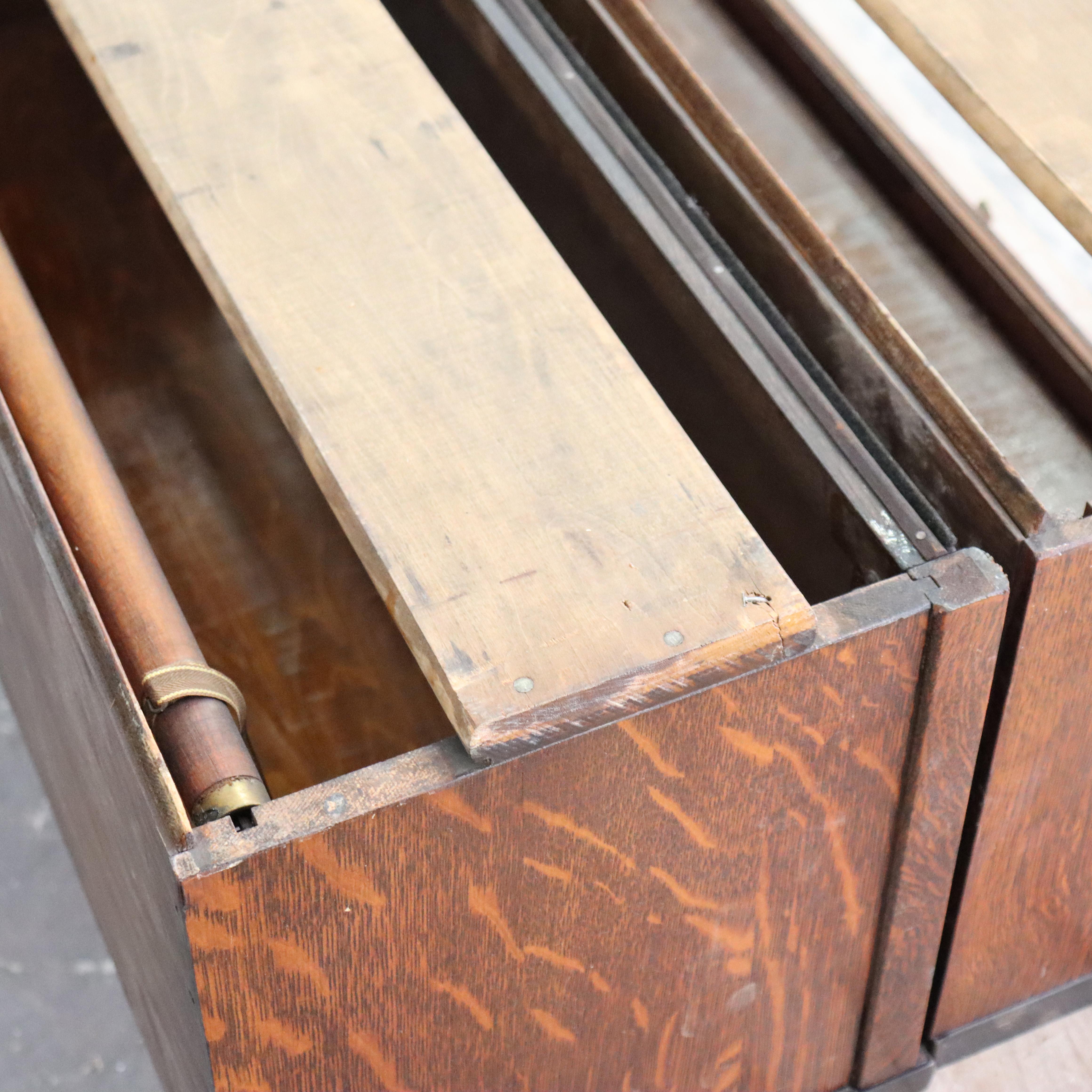 DIMS Antique Globe Wernicke Oak Four-Stack Barrister Bookcase Signed C1910 For Sale 3