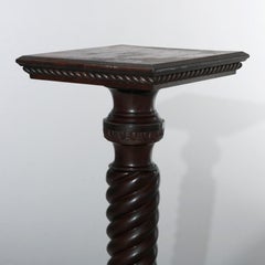 Antique Horner School Carved Mahogany & Bronze Neoclassical Pedestal c1900