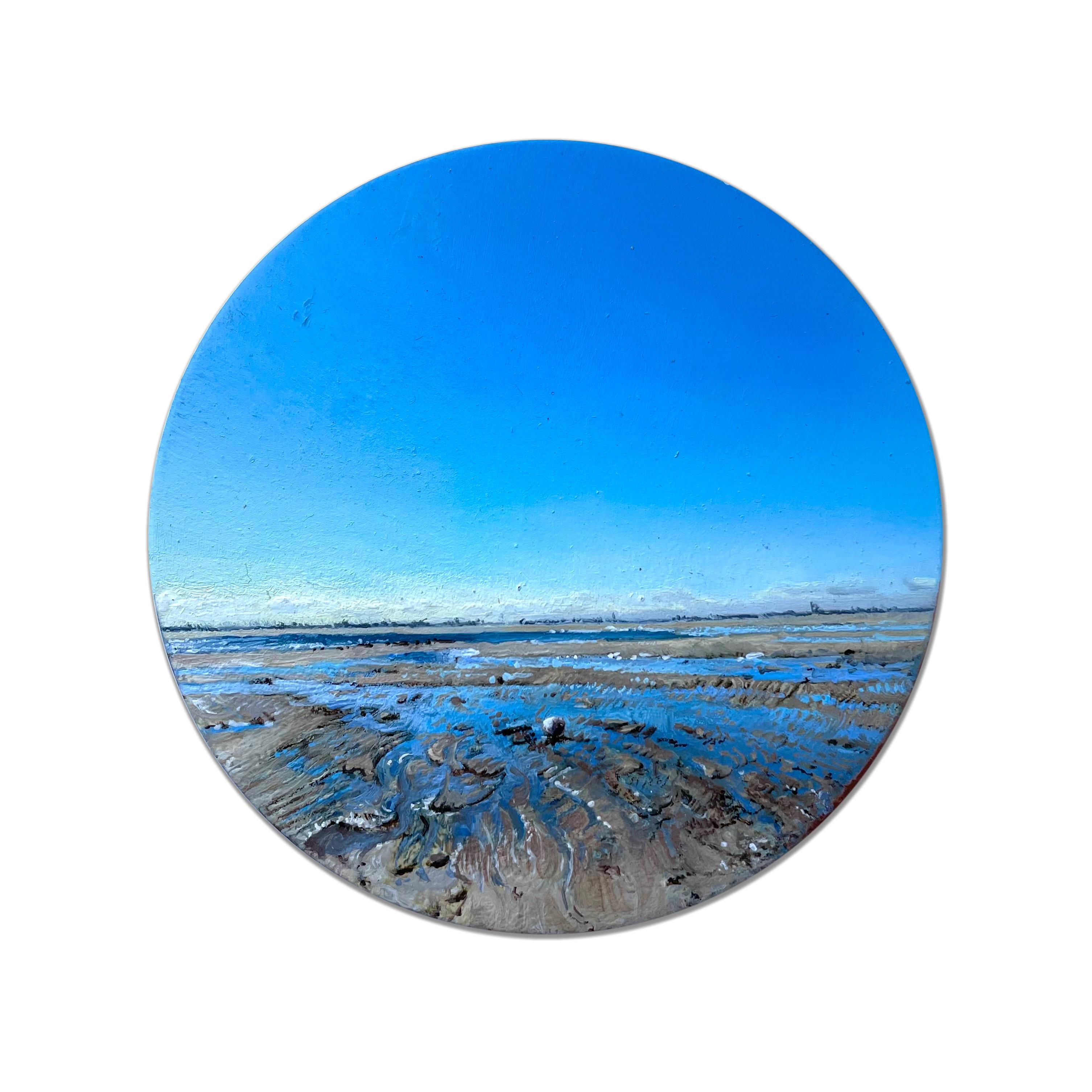 Dina Brodsky Landscape Painting - Cape #3: Provincetown, miniature realist seascape painting