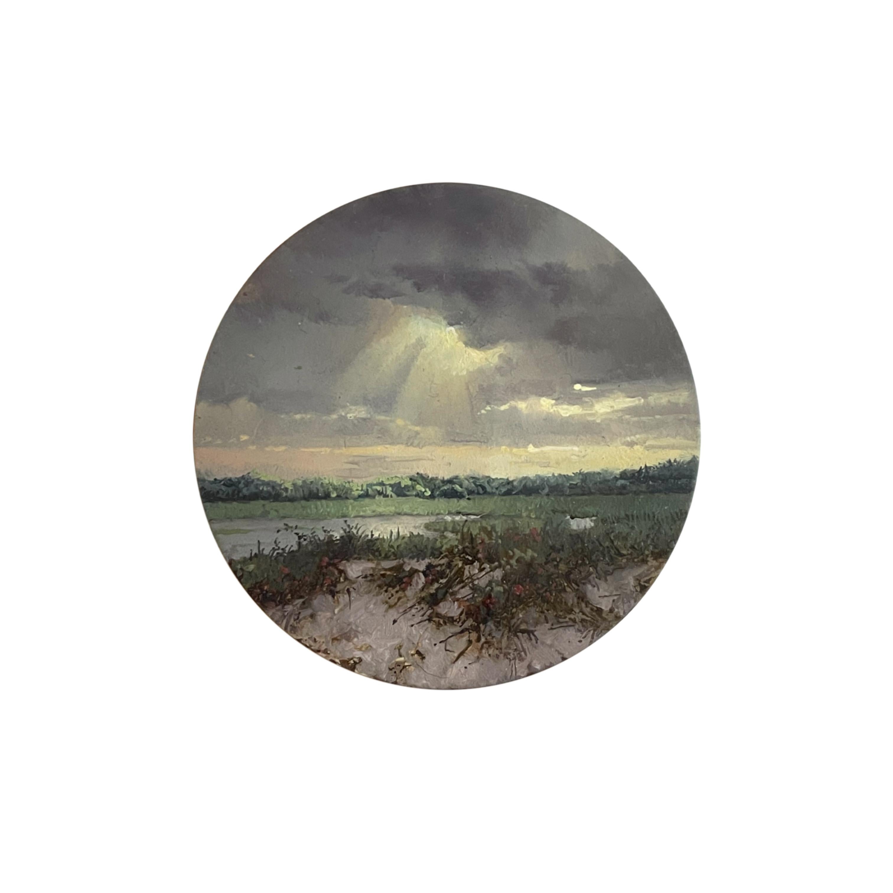 Dina Brodsky Landscape Painting - Cape #9: Falmouth, miniature realist landscape painting