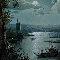 Dina Brodksy, Painting: Homage, 2022, miniature realist landscape painting