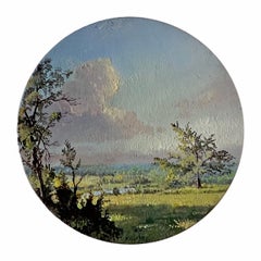 Dina Brodsky, Paysage de campagne, peinture miniature raliste