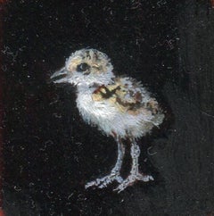 Dina Brodsky, Tiny Chick, Realist oil on mylar miniature painting, 2010