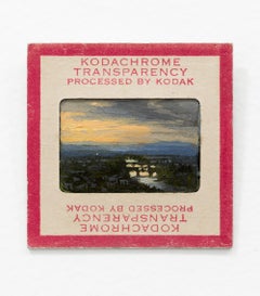 Kodak Chrome Film Painting - “Orange Sky”, Miniature landscape oil painting