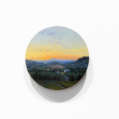 "Orvieto, Dusk" Contemporary Realism Countryside Miniature by Dina Brodsky