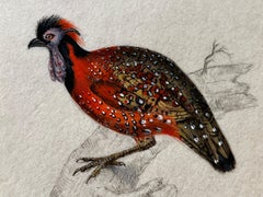 Pheasant Miniaturist Painting, 3 x 3 in., Jewel-Toned Bird Portrait