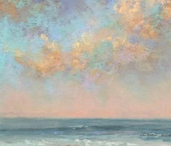 A Warm Spring Morning - Pastel Sunrise Ocean Landscape Painting