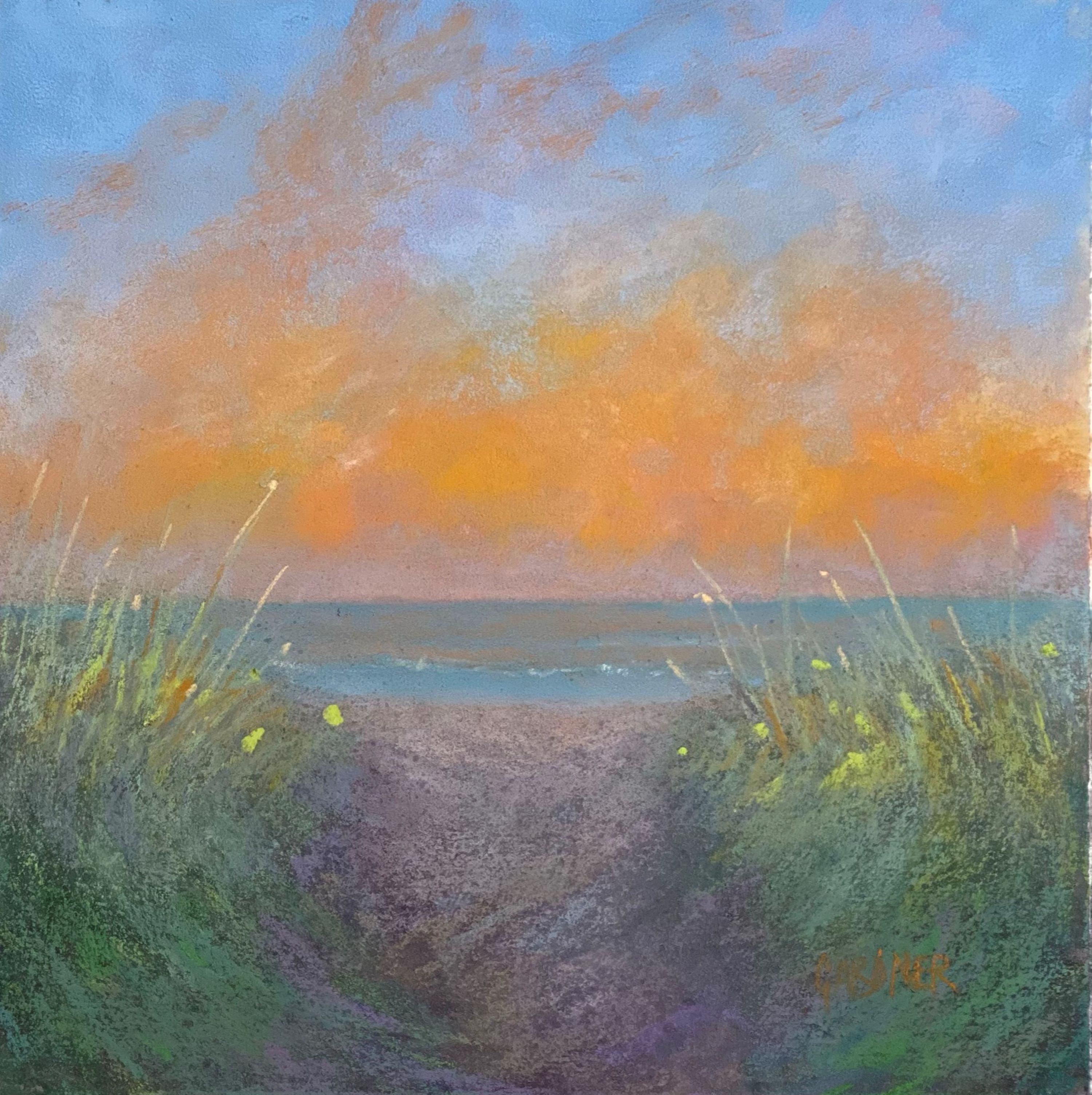 Dina Gardner Landscape Painting - At The Dunes Edge, Original Impressionist Painting, 2020