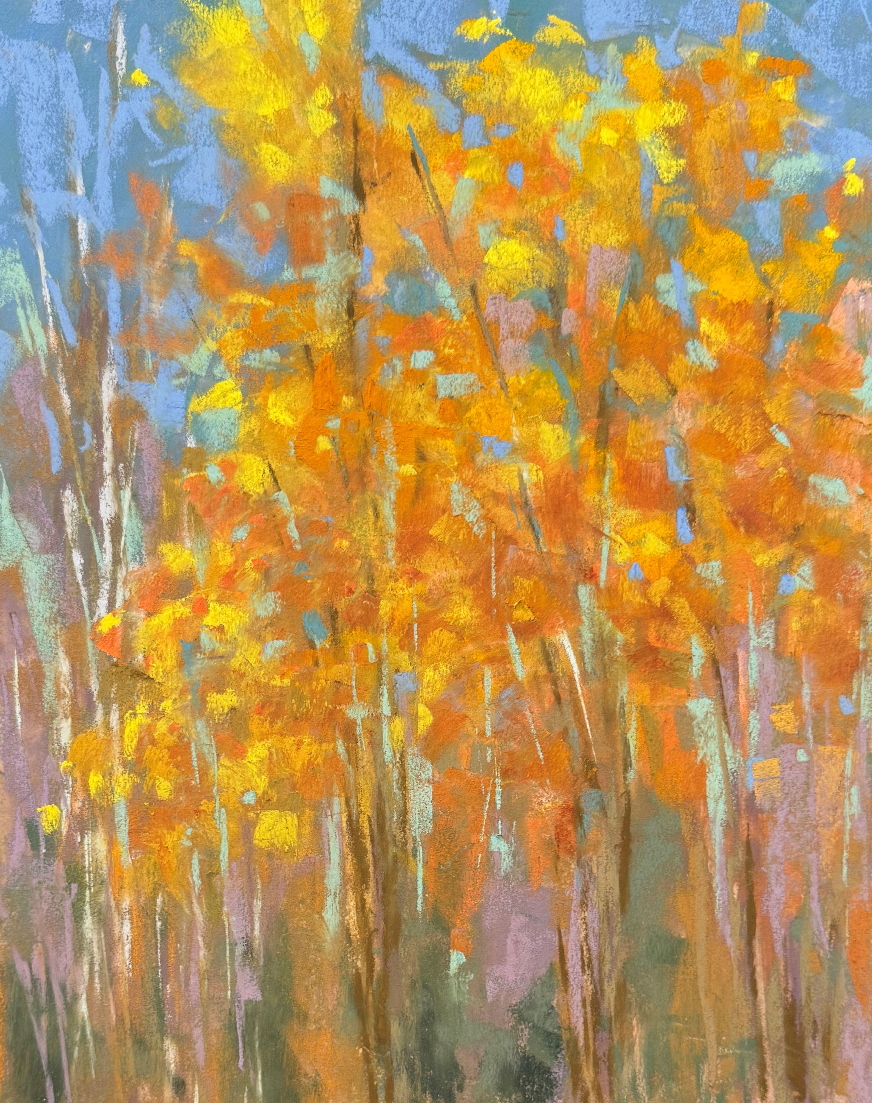 Landscape Painting de Dina Gardner - La magia del otoño - Pintura al pastel impresionista de un árbol otoñal