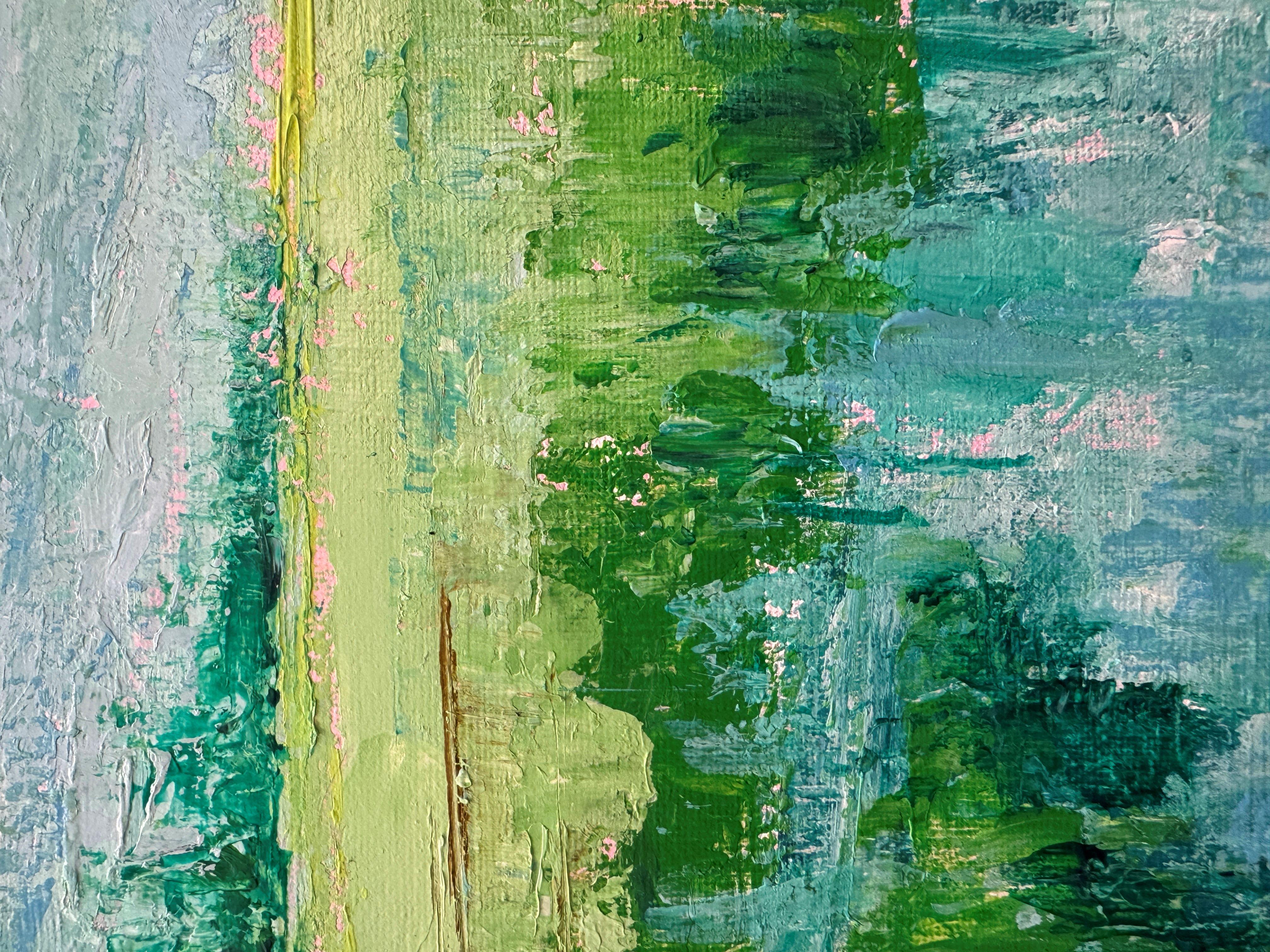 Away From It All - Textured Abstract Acrylic Landscape Painting For Sale 1