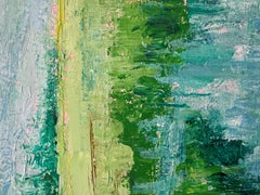 Lejos de todo - Paisaje acrílico abstracto con textura