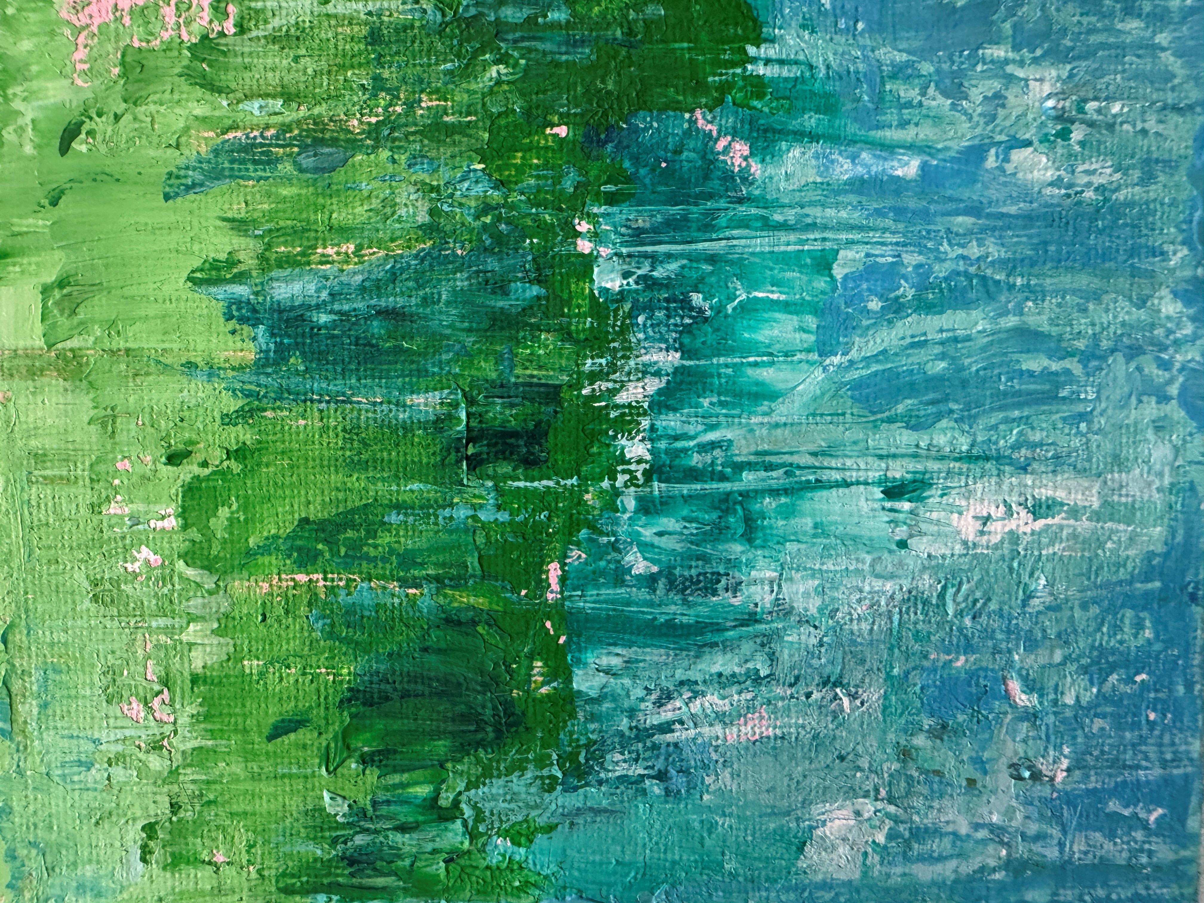 Away From It All - Textured Abstract Acrylic Landscape Painting For Sale 3