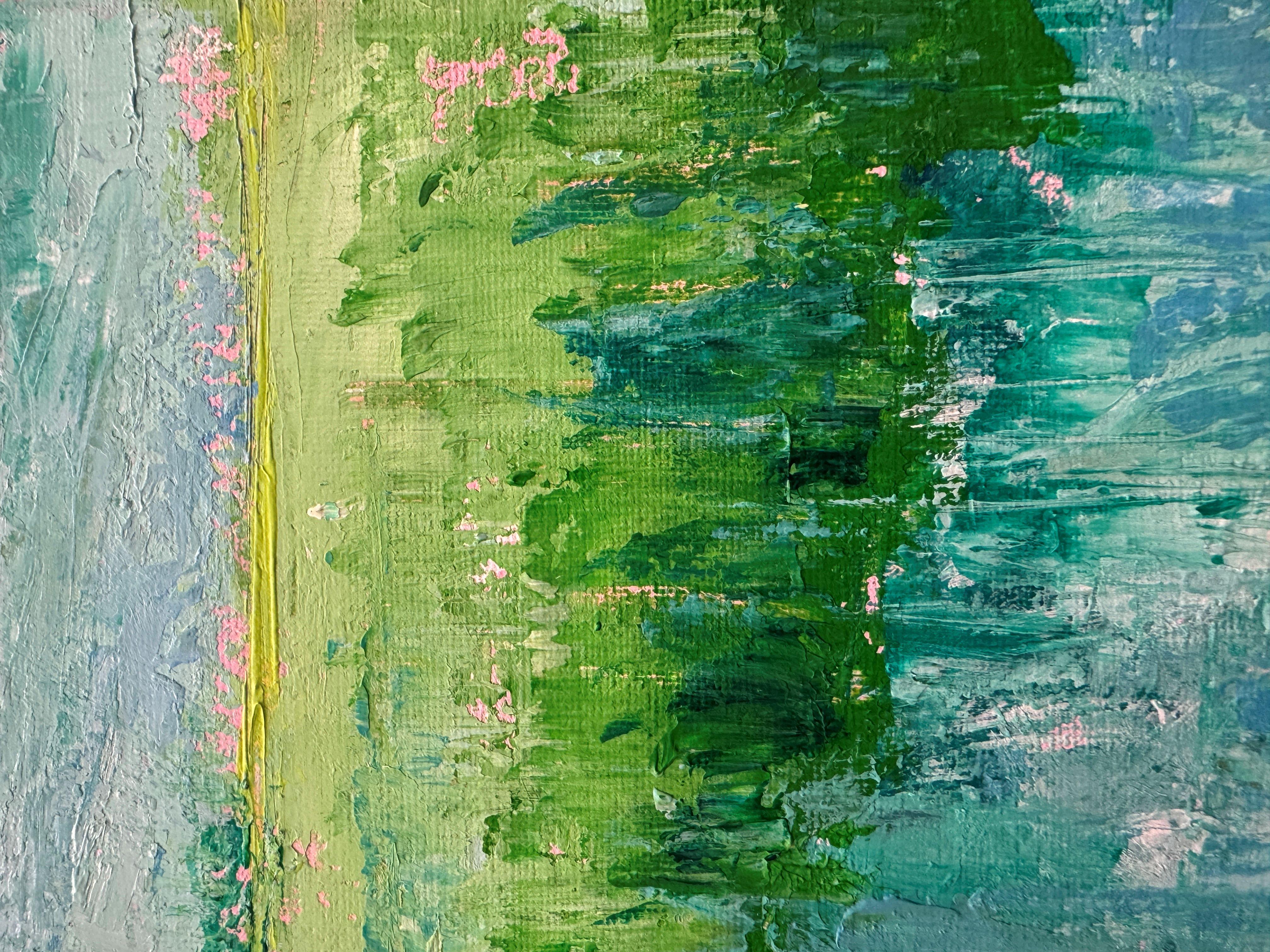 Away From It All - Textured Abstract Acrylic Landscape Painting For Sale 4