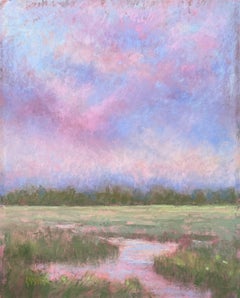 Beginnings of a Bluebird Day - Impressionist Pastel Landscape Painting