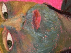 Azul y envejecido - Pintura al pastel expresionista alemana de retratos