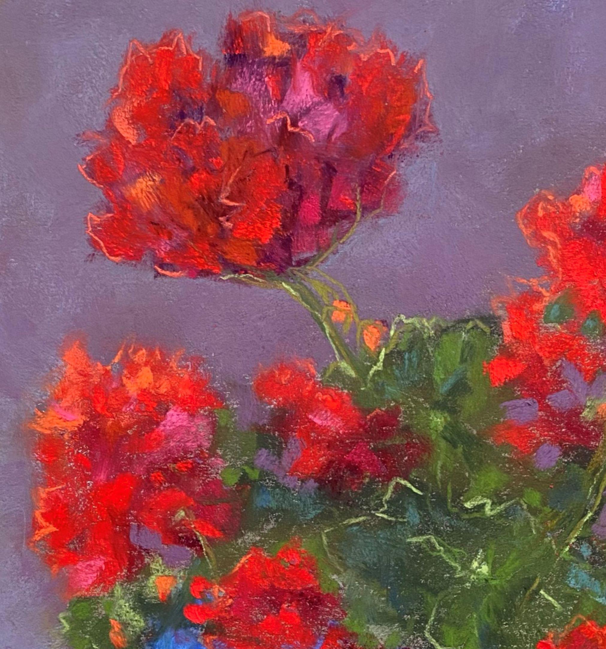 Cherry Red, Original Impressionist Floral Still Life Painting
12