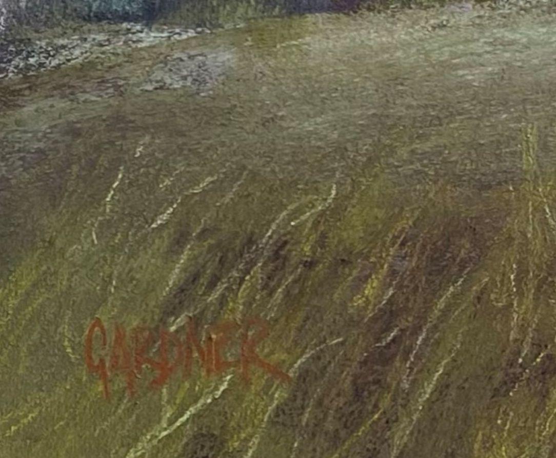 Dream Catchers, Original signiertes zeitgenössisches impressionistisches Landschaftsgemälde (Grau), Landscape Painting, von Dina Gardner