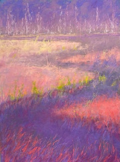 Dusk, Original Impressionist Landscape Pastel Painting on Board, 2021