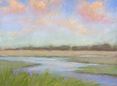 Matin de printemps - Peinture au pastel d'un paysage de marais