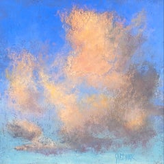 Evening Clouds, Original Sky Painting in Pastel on Board, 2021