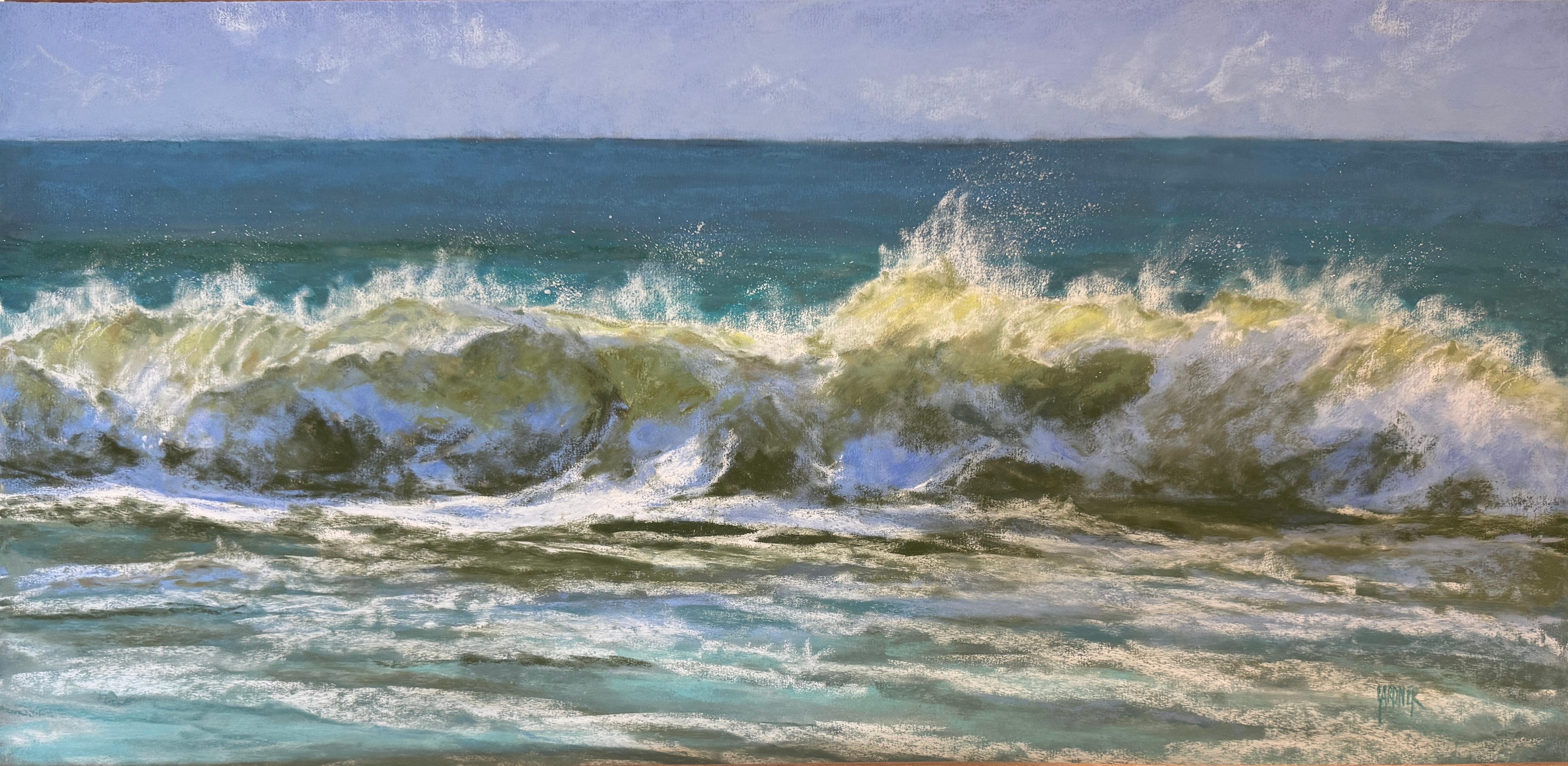 Dina Gardner Landscape Painting – Femme Fatale - Pastell Impressionistische Wellenmalerei