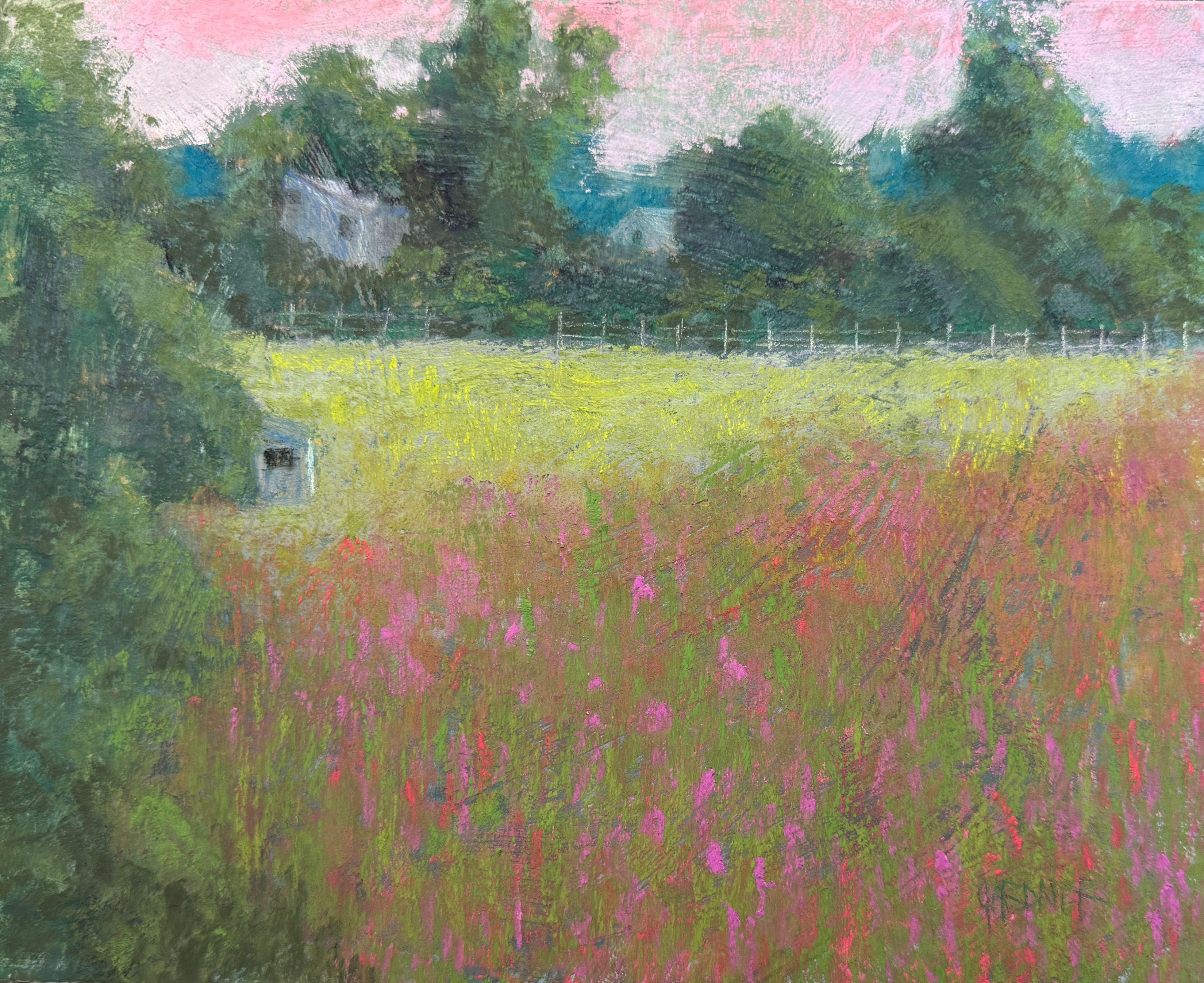 Landscape Painting de Dina Gardner - Campo de sueños - Paisaje impresionista Pintura al pastel
