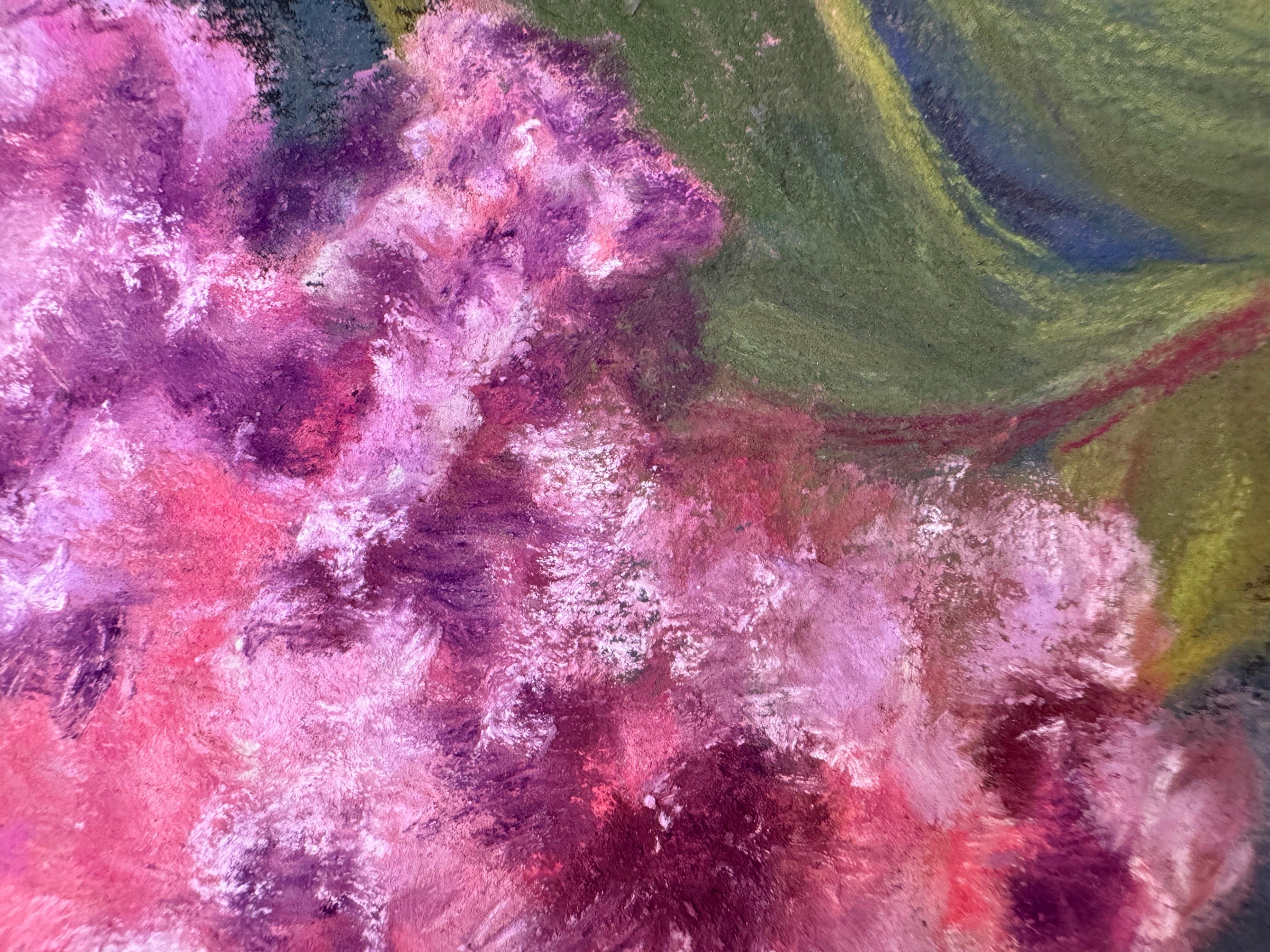 Garden Party - Nature morte aux fleurs pastel - Painting de Dina Gardner