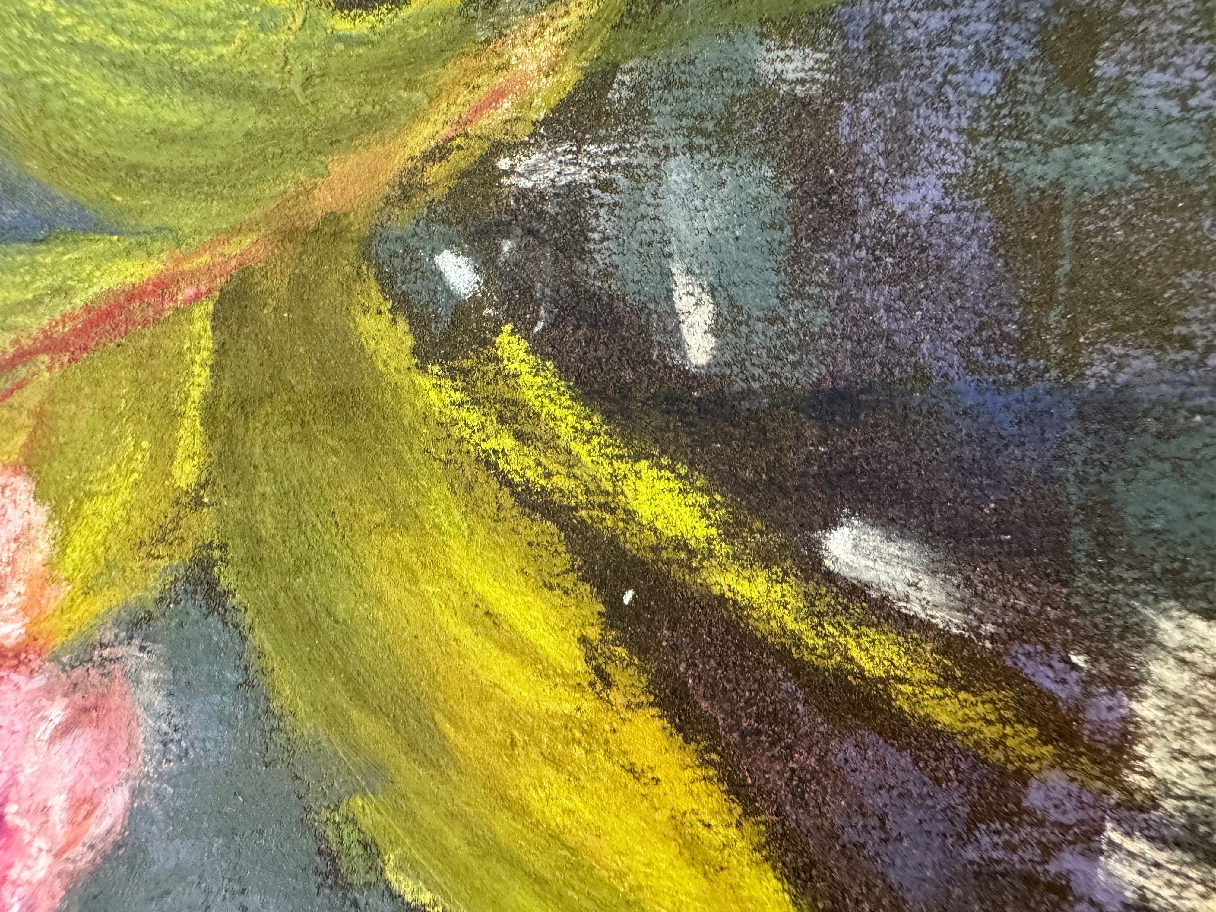 Garden Party - Nature morte aux fleurs pastel - Impressionnisme américain Painting par Dina Gardner