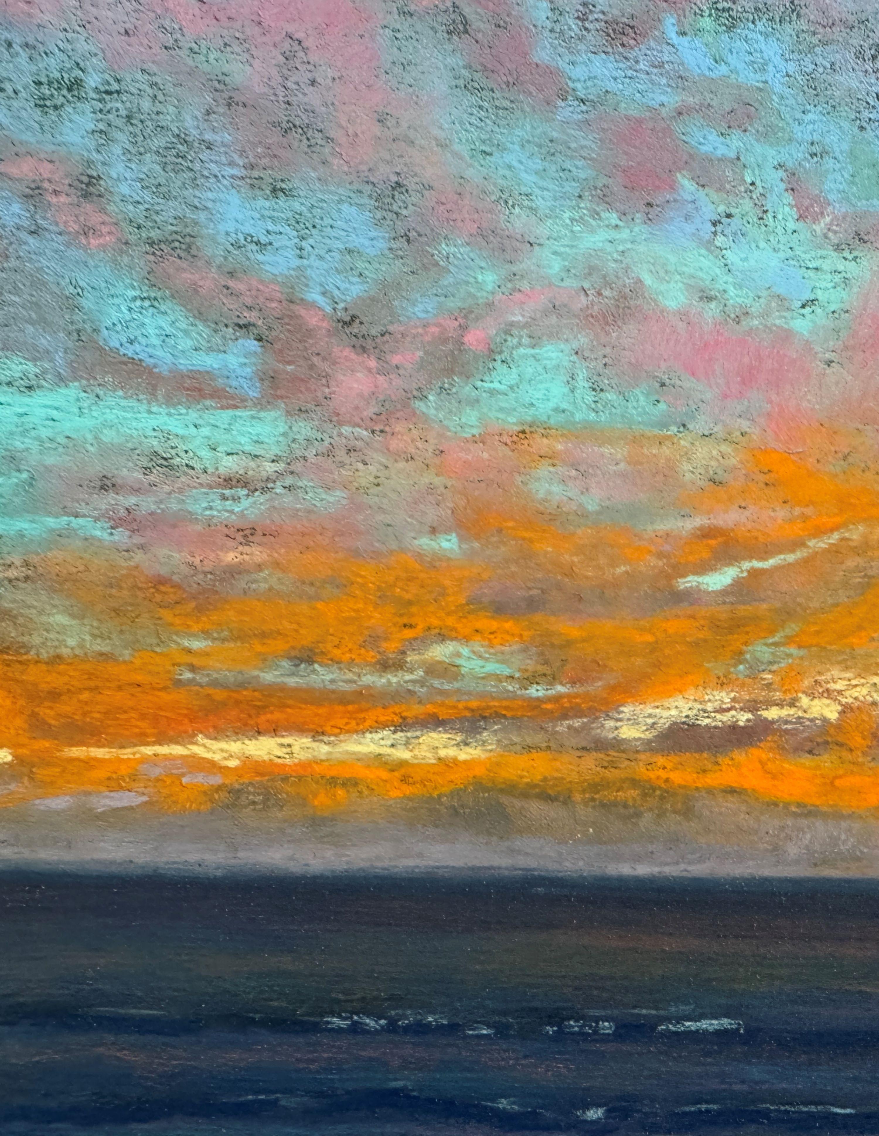 Glory Days - Peinture impressionniste originale au pastel au coucher du soleil - Painting de Dina Gardner
