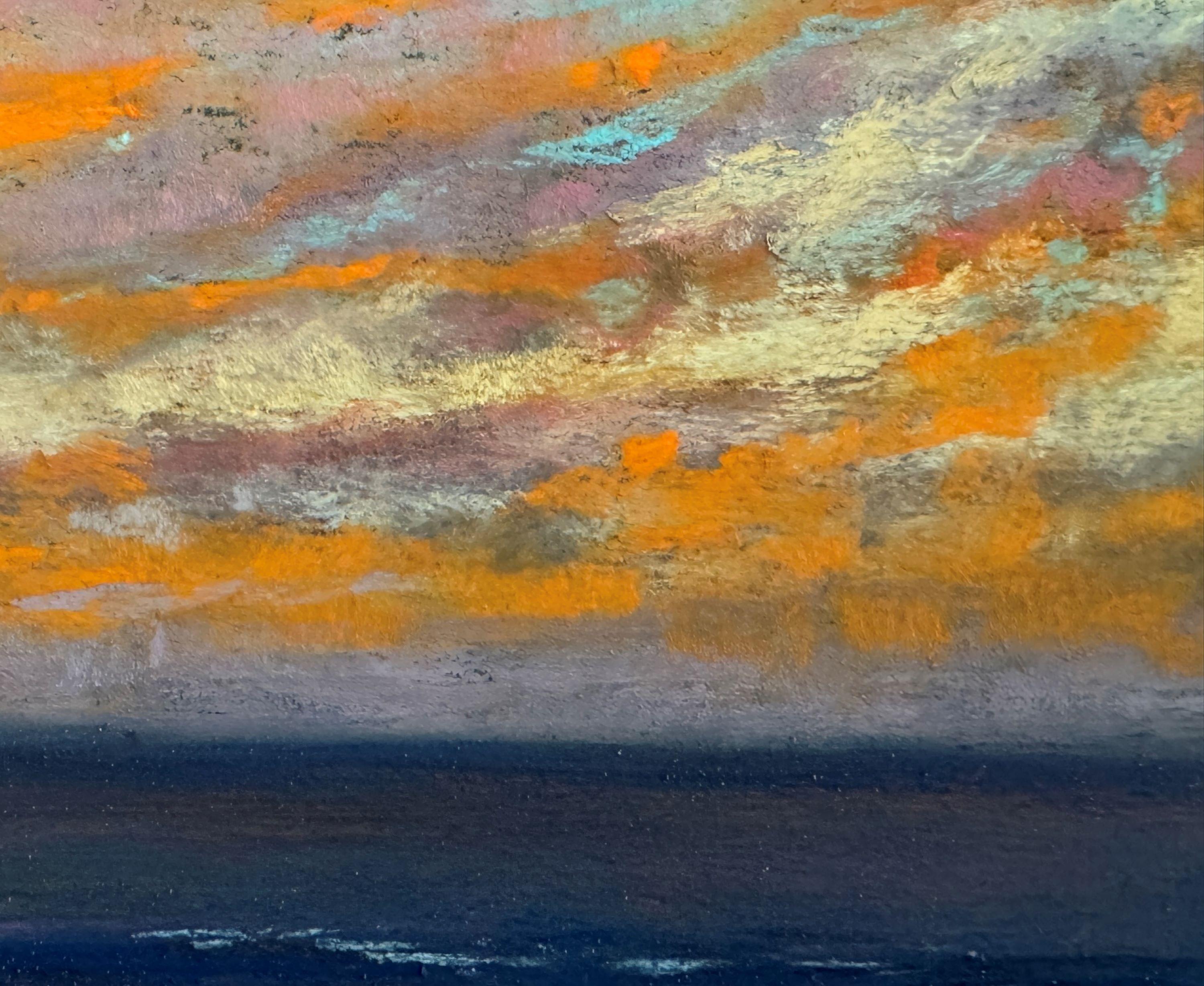 Glory Days - Peinture impressionniste originale au pastel au coucher du soleil - Impressionnisme Painting par Dina Gardner