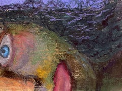 Ice Blue - Expressionist Pastel Girl Portrait