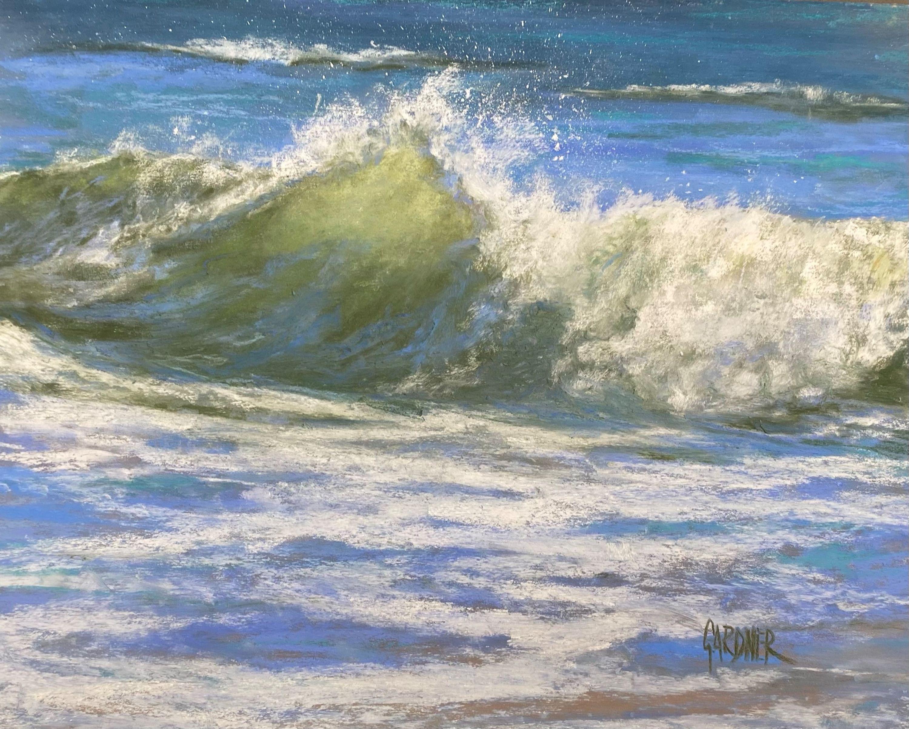 Dina Gardner Landscape Painting - Impermanence, Original Seascape Pastel Painting, 2021