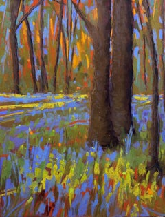 Campane irlandesi - Pittura a pastello impressionista di foreste e fiori