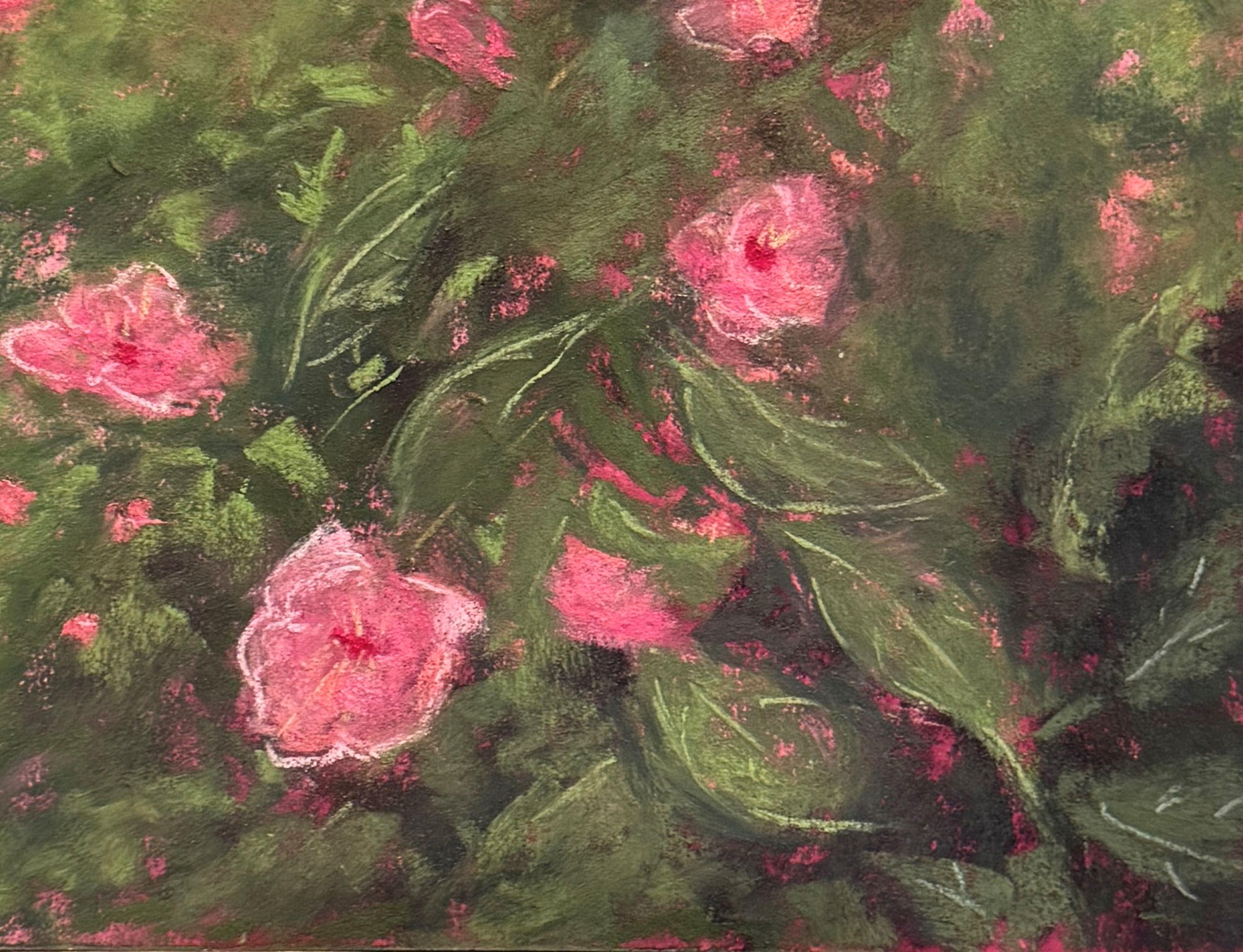 Island Girls - Peinture impressionniste au pastel de fleurs - Painting de Dina Gardner