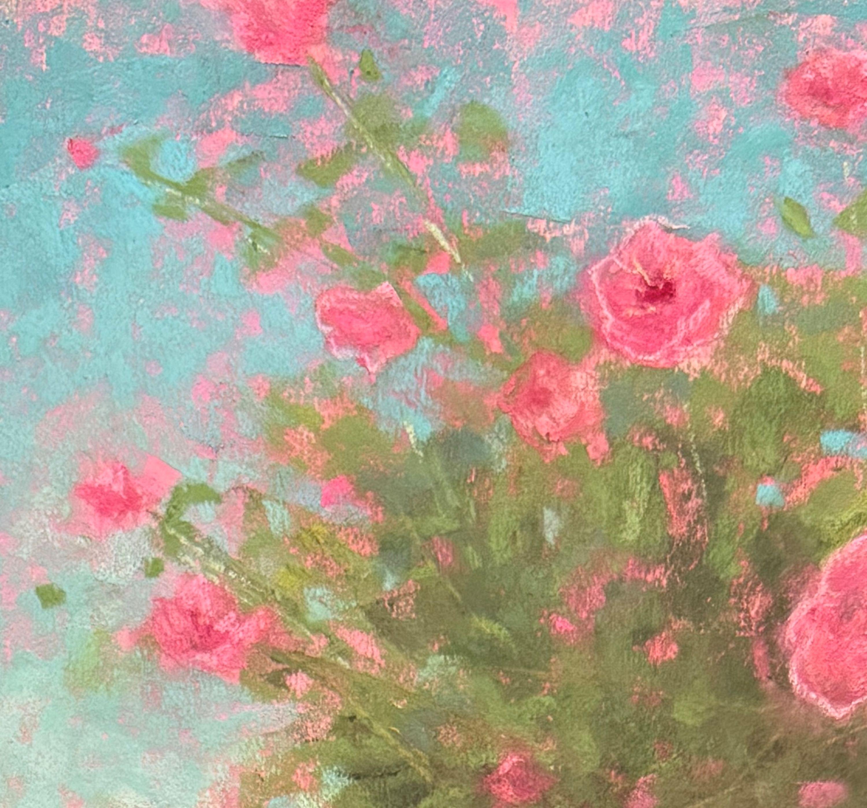 Inselmädchen – Impressionistisches Blumen-Pastellgemälde (Impressionismus), Painting, von Dina Gardner