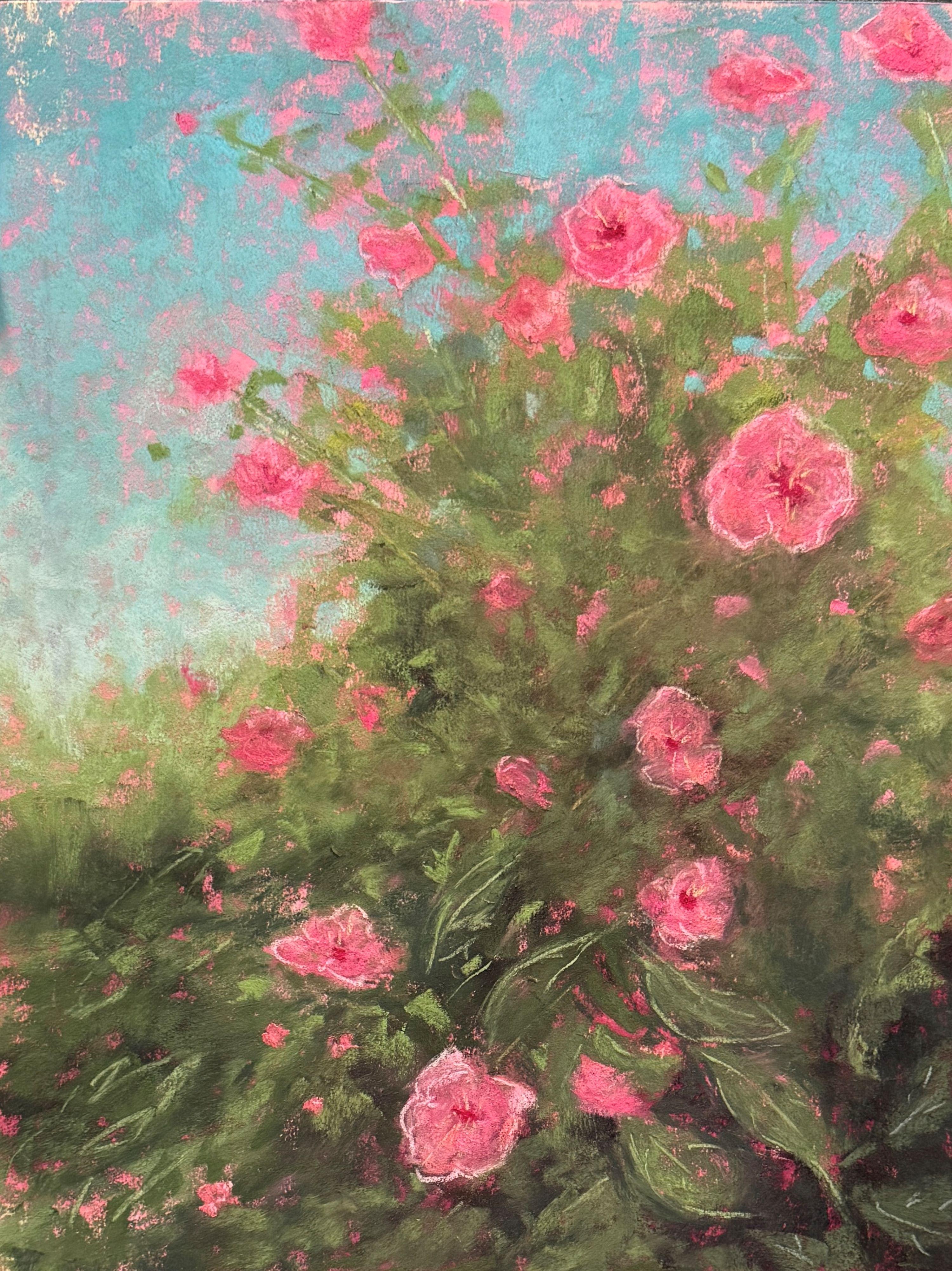 Dina Gardner Still-Life Painting – Inselmädchen – Impressionistisches Blumen-Pastellgemälde