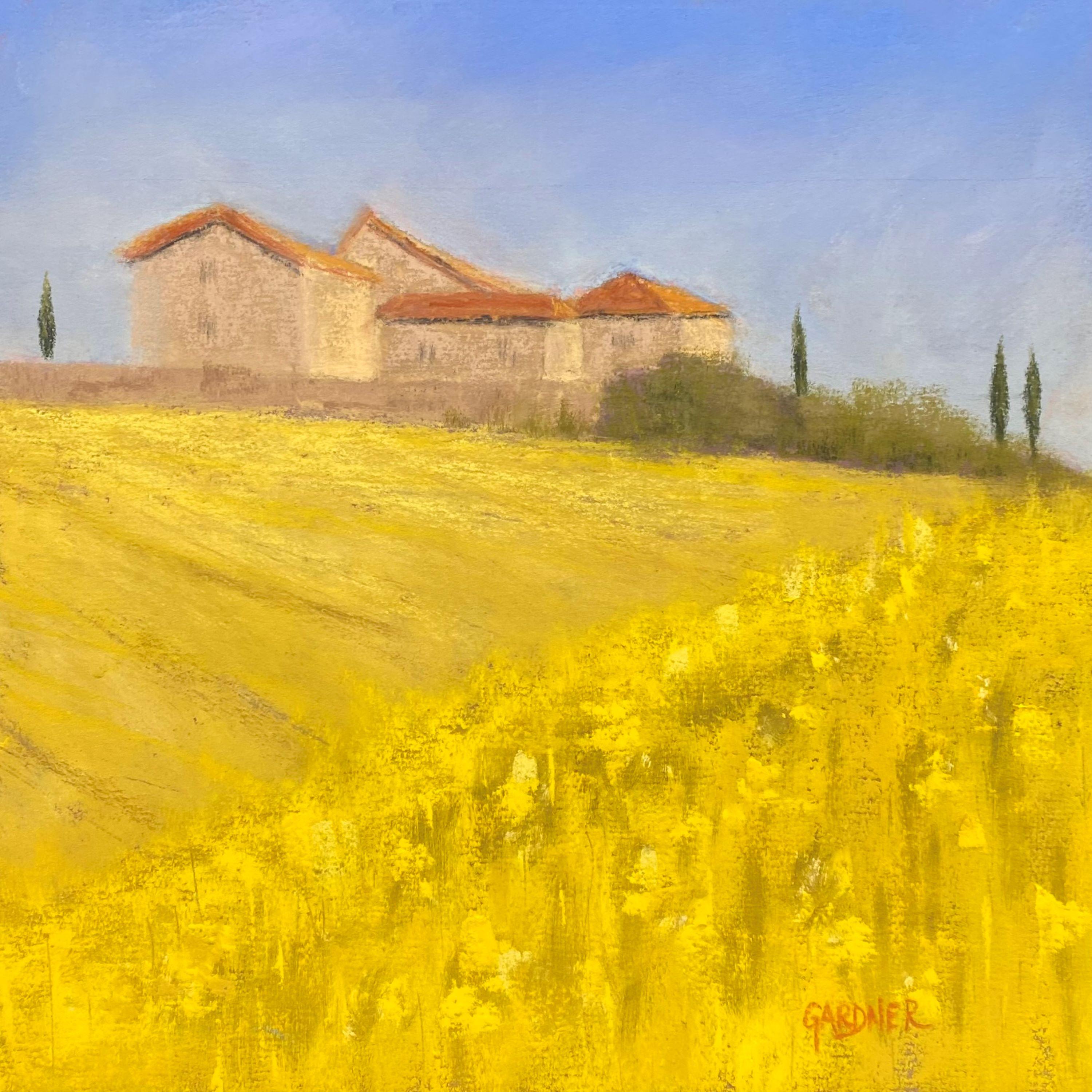 Sunshine italien, peinture de paysage impressionniste contemporaine originale signée