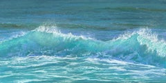 The Water is Warm – Original impressionistisches, pastellfarbenes Original-Gemälde
