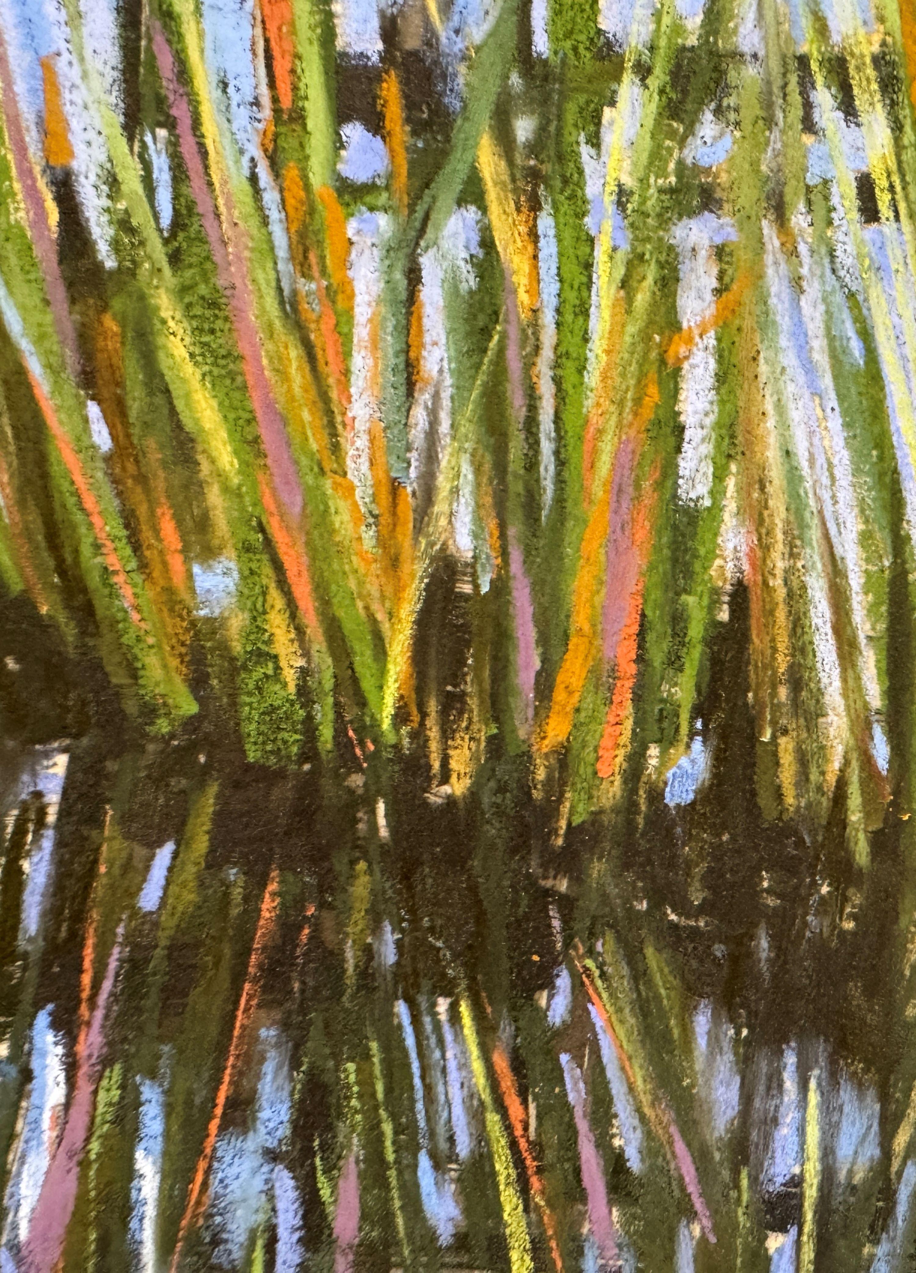 Juncos de verano tardío - Paisaje impresionista Pintura al pastel - Painting Impresionista de Dina Gardner