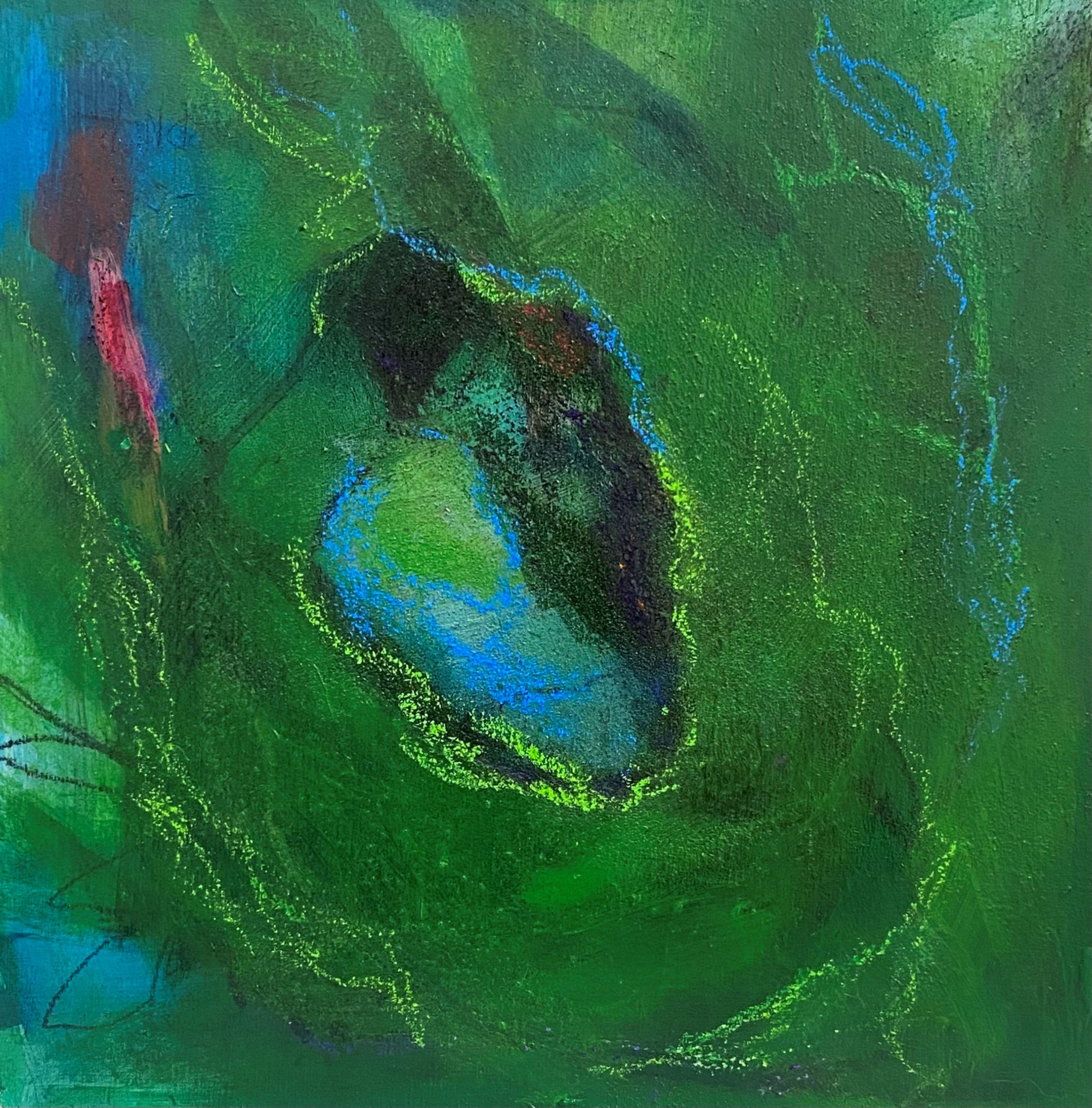 Light and Shadow, Original Contemporary Green Abstract Square Mixed Media Painting
8" x 8" x 2" (HxWxD) Acrylic, Ink, Soft Pastels, Oil Pastels, and Charcoal on Wood Panel

This small format work is one of four square abstract paintings on panel